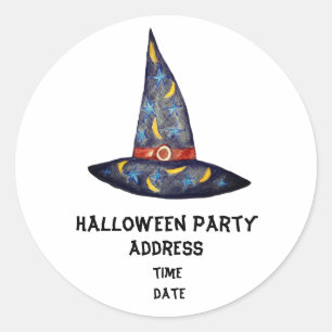 Halloween Party Witch Hat Custom Sticker