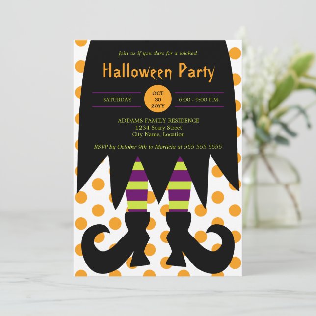Halloween Party Witch Invitation (Standing Front)