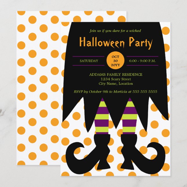 Halloween Party Witch Invitation (Front/Back)