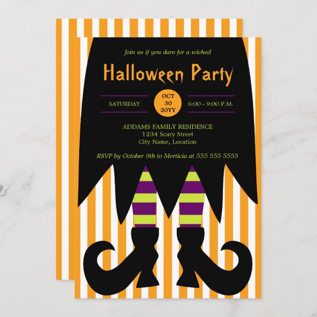 Halloween Party Witch Invitation (Front/Back)