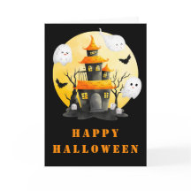 Halloween Party with Haunted House and Ghosts