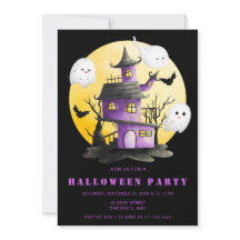 Halloween Party with Haunted House and Ghosts