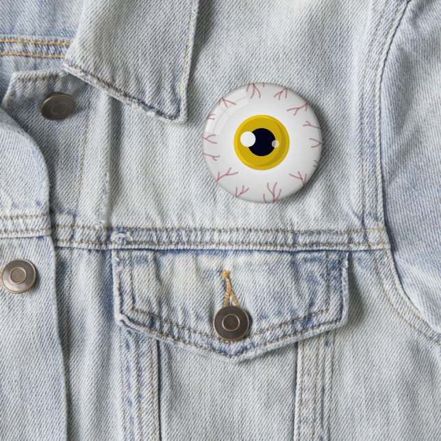 Halloween Party Yellow Eye Eyeball Scary Outfit 6 Cm Round Badge (In Situ)
