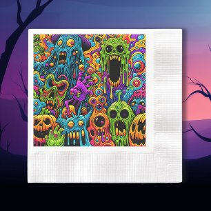 Halloween Party   Zombie and Monsters Napkin