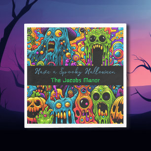 Halloween Party   Zombie and Monsters Personalised Napkin