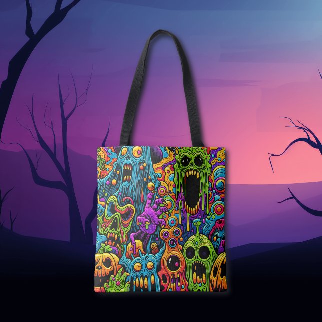 Halloween Party | Zombie and Monsters Tote Bag (Creator Uploaded)