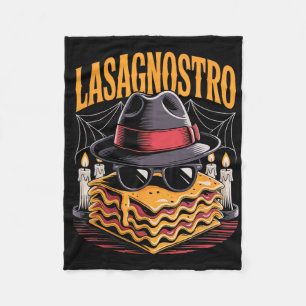 Halloween Pasta Meme Mafia Parody Funny Lasagne Ar Fleece Blanket
