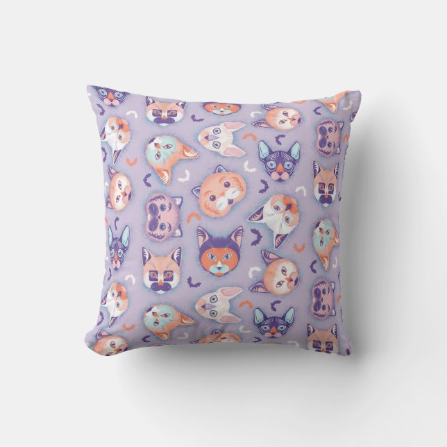 Halloween pastel Cats Cushion (Front)