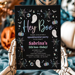 Halloween Pastel Cute Ghost Spooktacular Birthday Invitation