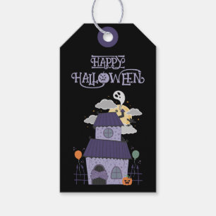 Halloween Pastel Goth Haunted House Party Gift Tags
