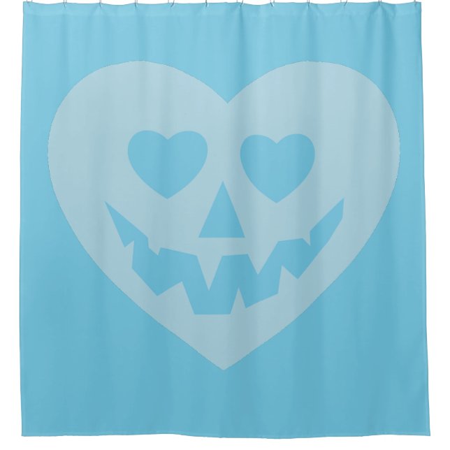 halloween pastel goth valentine creepy heart blue shower curtain (Front)