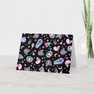 Halloween pastel gothic apothecary and graveyard card