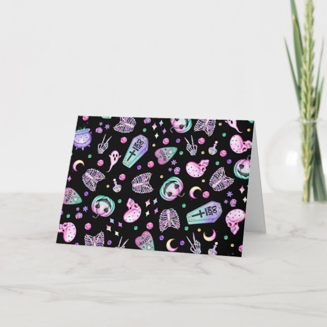 Halloween pastel gothic apothecary and graveyard card (Front)