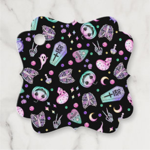 Halloween pastel gothic apothecary and graveyard favour tags