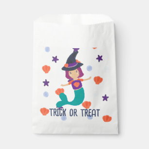 Halloween Pastel Mermaid Witch in Witch's Hat  Favour Bags