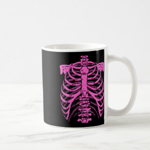 Halloween Pastel Pink Skeleton Rib Cage Coffee Mug