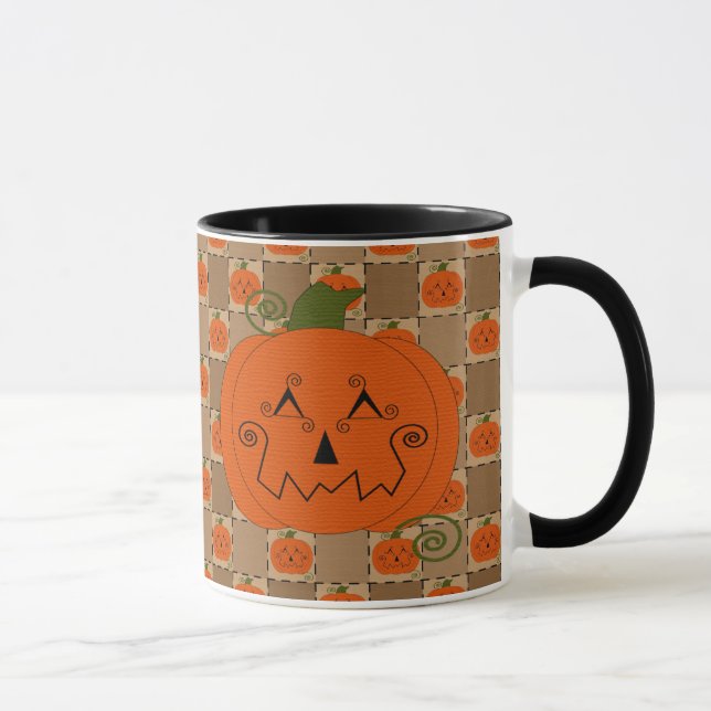 Halloween Patchwork Pumpkin Mug (Right)