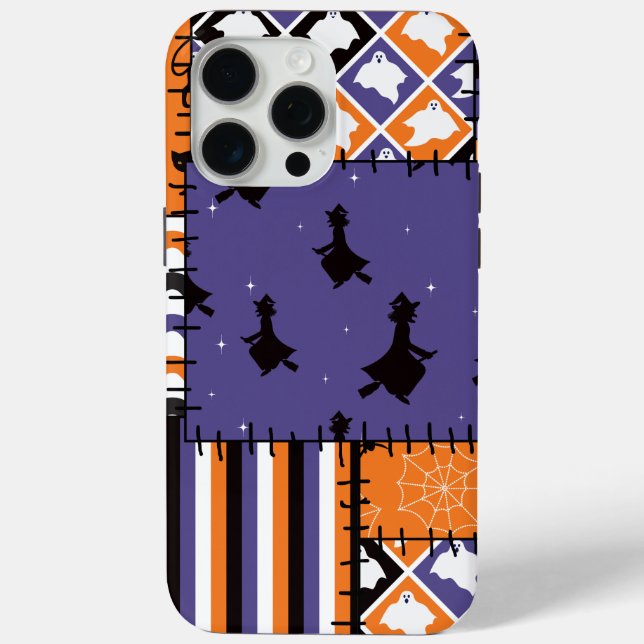 Halloween Patchwork Witches Cats Case-Mate iPhone Case (Back)