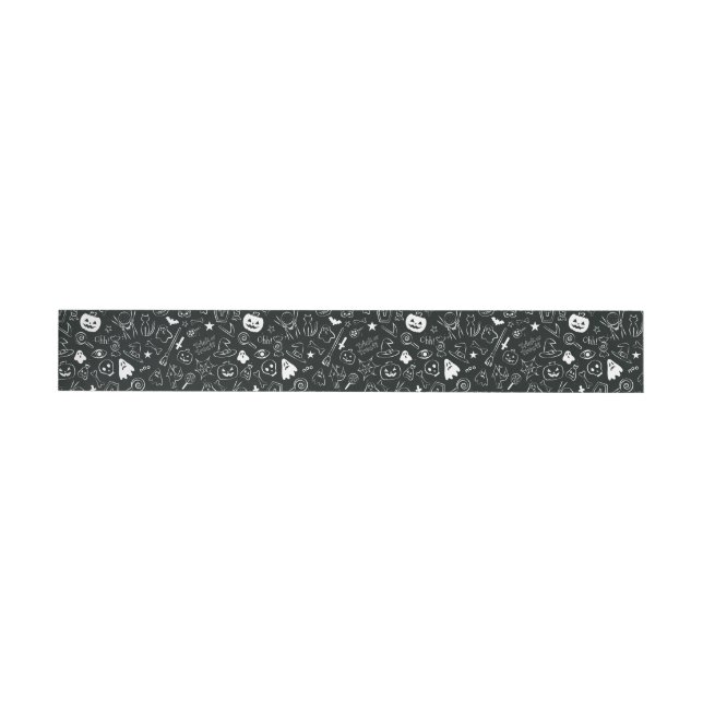 Halloween Pattern 1 Wrap Around Label (Individual)