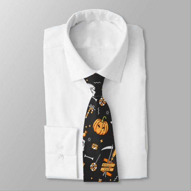 Halloween Pattern 2 Tie (Tied)