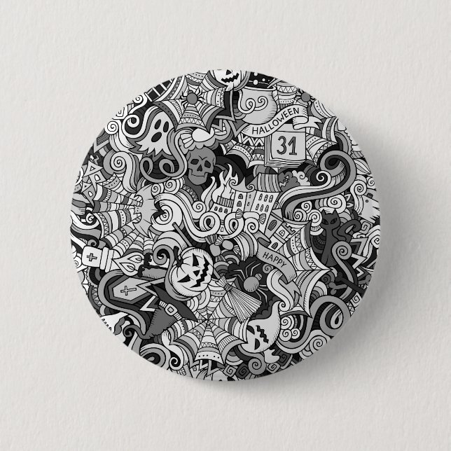 Halloween pattern 6 cm round badge (Front)