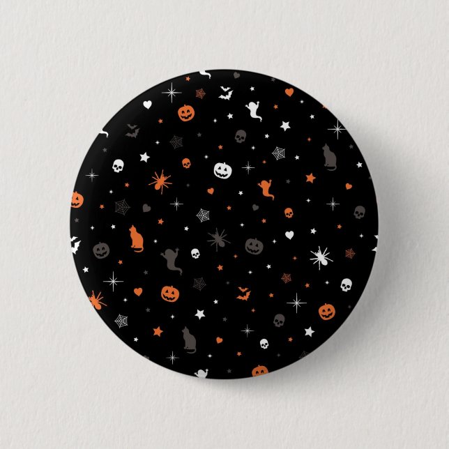 Halloween pattern 6 cm round badge (Front)