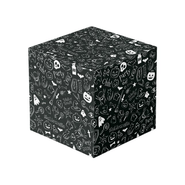 Halloween Pattern Cube (Front Angled)