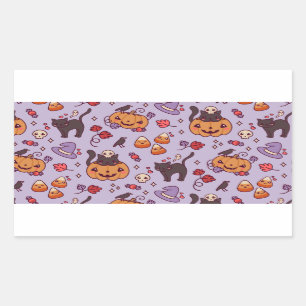 Halloween pattern decoration coffee mug rectangula rectangular sticker