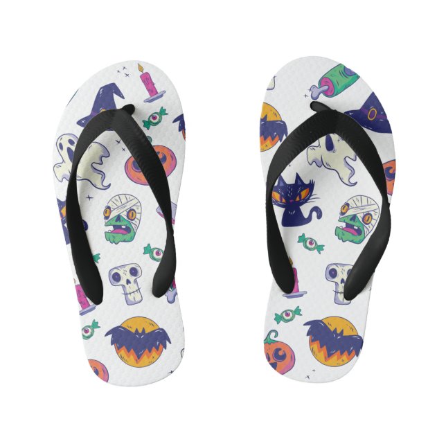 Halloween pattern decoration kid's jandals (Footbed)