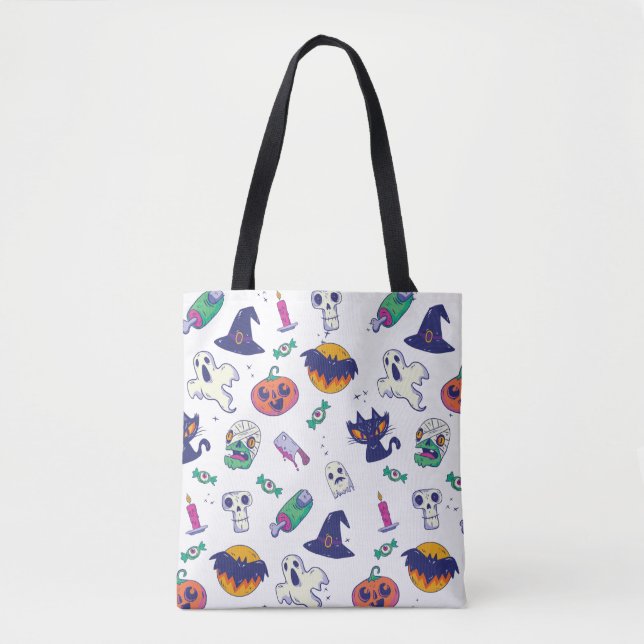Halloween pattern decoration tote bag (Front)