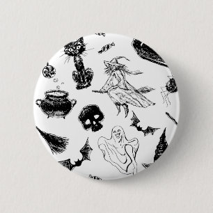 Halloween pattern design 6 cm round badge