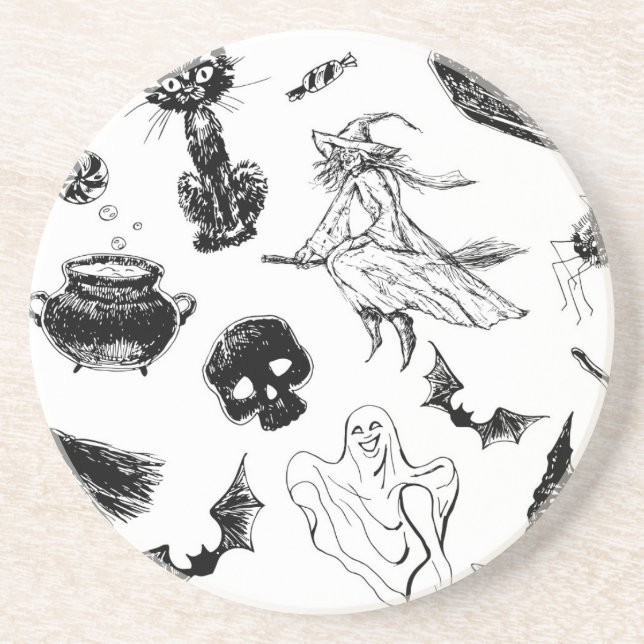 Halloween pattern design coaster (Front)