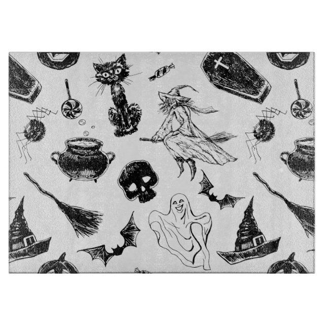 Halloween pattern design cutting board (Front)