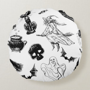 Halloween pattern design round cushion