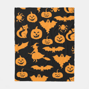Halloween pattern fleece blanket