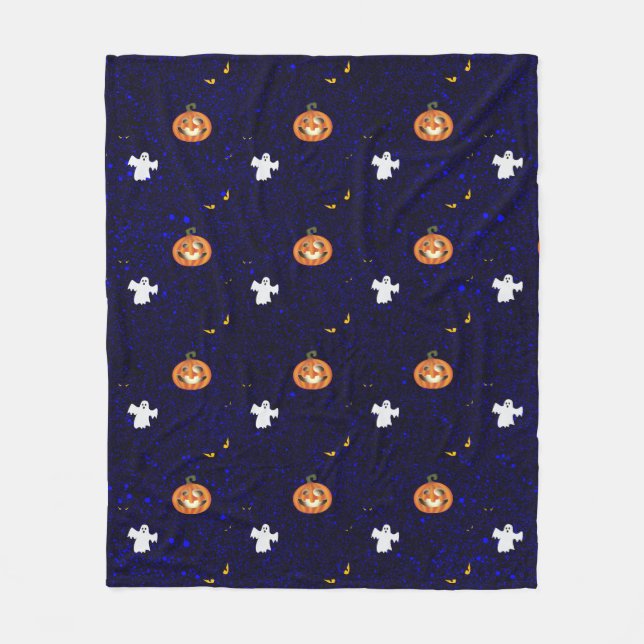 Halloween pattern  fleece blanket (Front)