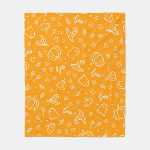 Halloween pattern fleece blanket