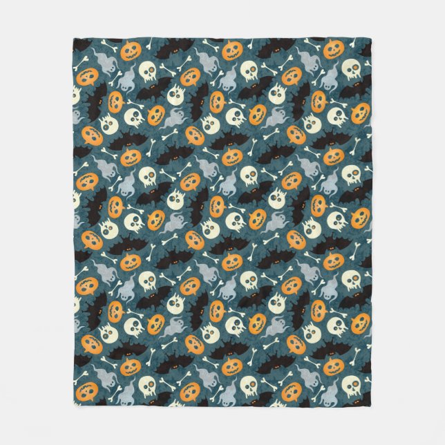 Halloween pattern fleece blanket (Front)