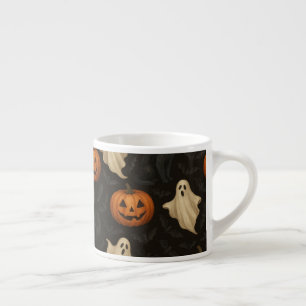 Halloween Pattern Ghosts Pumpkins Black Cats Espresso Cup