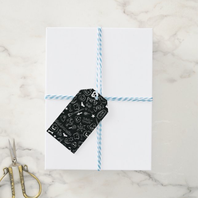 Halloween Pattern Gift Tags (With Twine)