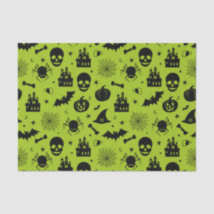 Halloween Pattern Green and Black Tissue Paper