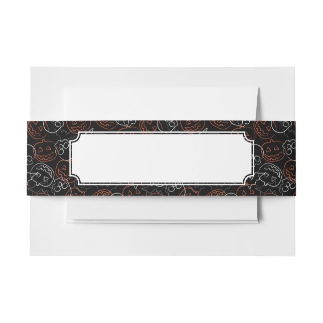 Halloween Pattern Invitation Belly Band (Front Example)