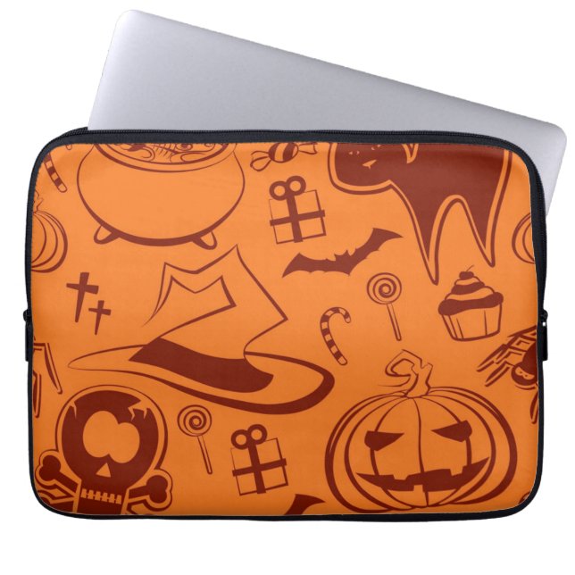 Halloween pattern laptop sleeve (Front)