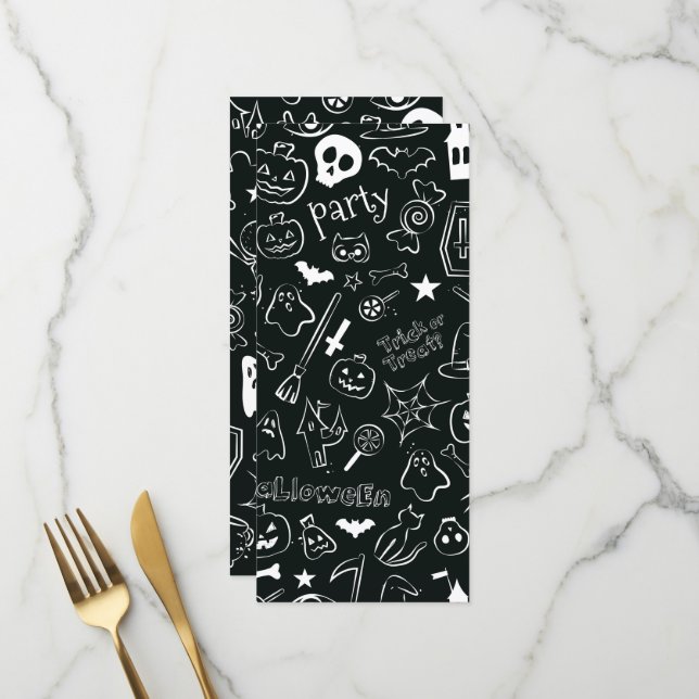 Halloween Pattern Menu (Front/Back In Situ)
