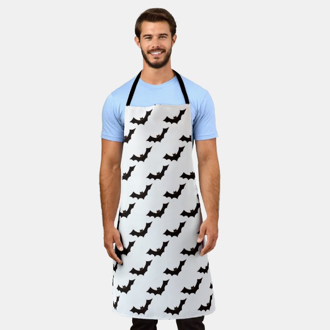 Halloween, Pattern Of Bats, Trick Or Treat, Boo Apron (Worn)
