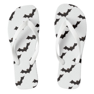Halloween, Pattern Of Bats, Trick Or Treat, Boo Jandals