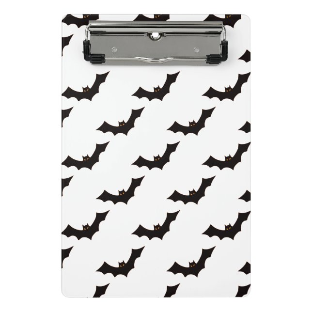 Halloween, Pattern Of Bats, Trick Or Treat, Boo Mini Clipboard (Front)