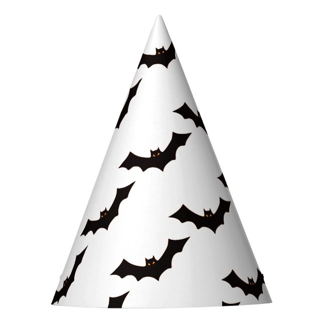 Halloween, Pattern Of Bats, Trick Or Treat, Boo Party Hat (Front)