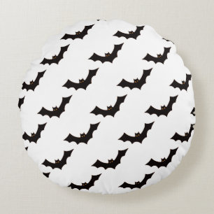 Halloween, Pattern Of Bats, Trick Or Treat, Boo Round Cushion