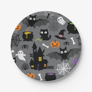 Halloween Pattern Paper Plate